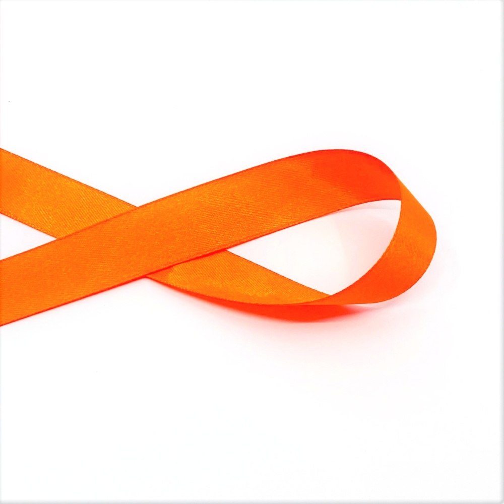 Stuha atlasová oboulící oranž - více rozměrů 50 mm