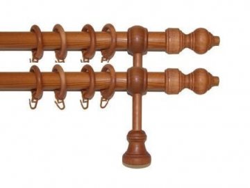 Garnýže imitace dřeva - dvojité - Třešňová - Délka - 120 cm