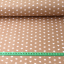 Bavlněná látka béžová - bílá hvězdička - Šířka materiálu (cm): 145, Vyberte šití a stužku: bez obšití