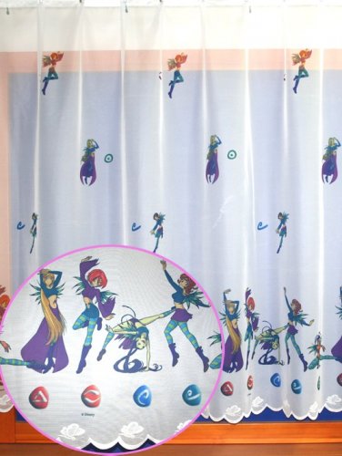 Dětská voálová záclona ČARODĚJKY - Vyber výšku (cm): 220, Vyberte šití a stužku: obšít okraje  a našít stužku 7,5cm