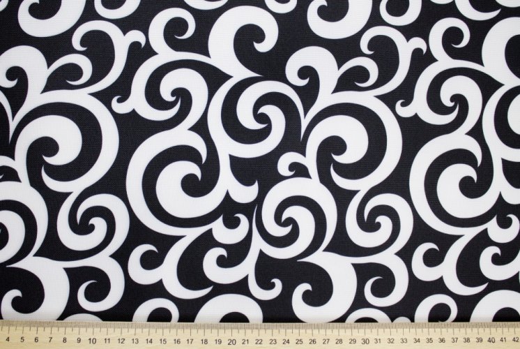 Kočárkovina černo bílá 160 cm - Šířka materiálu (cm): 160, Vyberte šití a stužku: bez obšití