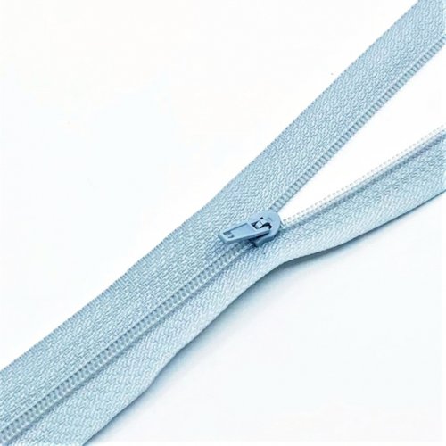 Zip oděvní spirálový 3mm nedělitelný 65cm -  sv. modrá