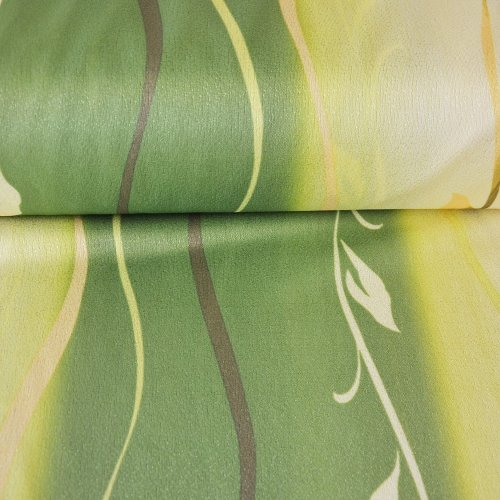 Dekorační látka Bistor zelená s lístečky - Šířka materiálu (cm): 160, Vyberte šití a stužku: bez obšití