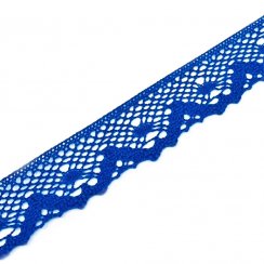 Paličkovaná krajka - modrá 40 mm