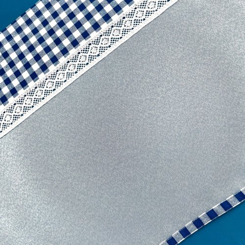 Záclona s kanafasem - modrá - Vyber rozměr (cm): 45x120 cm
