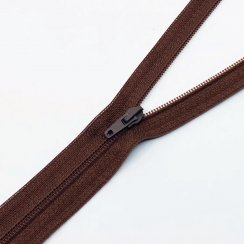 Zip oděvní spirálový 3mm nedělitelný 70cm -  hnědá