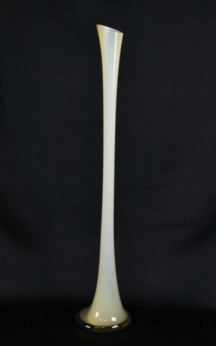 Váza designová Píšťala velká bílá 70 - 80 cm