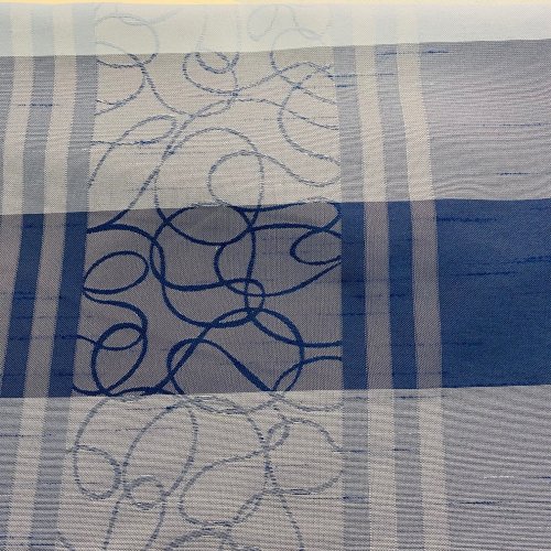 Látka na závěsy Linda - modrá - Šířka materiálu (cm): 150, Vyberte šití a stužku: bez obšití
