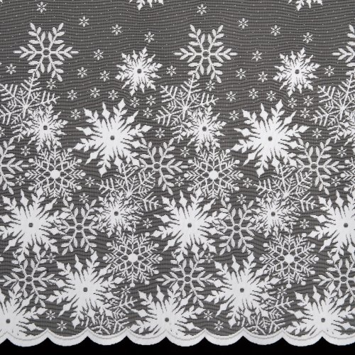 Vánoční záclona Vločka - Vyber výšku (cm): 160, Vyberte šití a stužku: bez obšití
