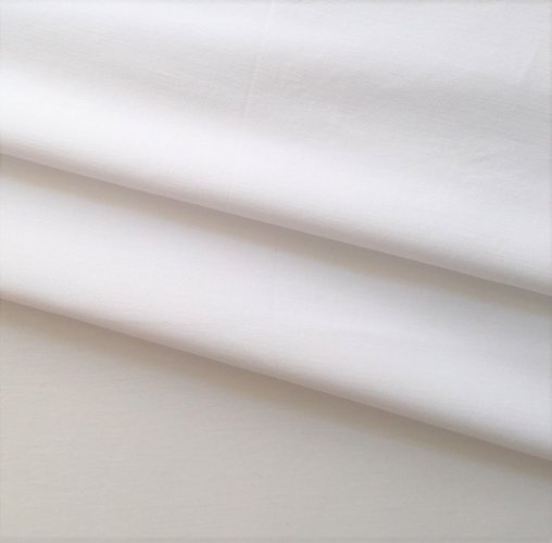 Bavlněná látka UNI - bílá - Šířka materiálu (cm): 160, Vyberte šití a stužku: bez obšití