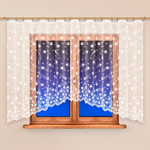 Vánoční záclona - Hvězda - Vyber rozměr (cm): 160x350 cm