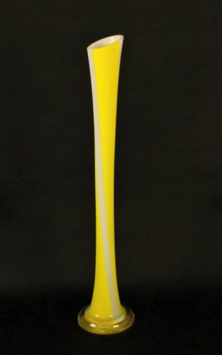 Váza designová Píšťala velká žlutá 80 - 90 cm
