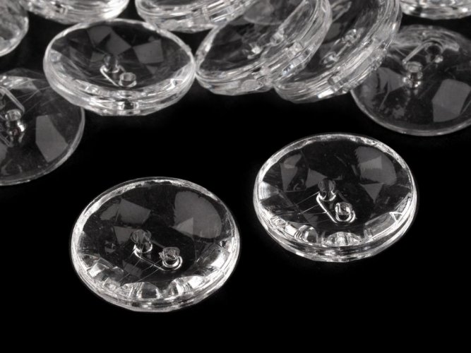 Knoflík Crystal 18 mm - průhledný