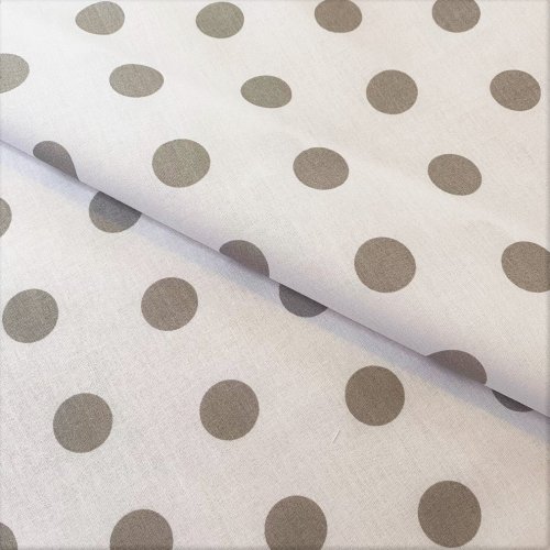 Bavlněná látka bílá - šedý puntík - Šířka materiálu (cm): 160, Vyberte šití a stužku: bez obšití