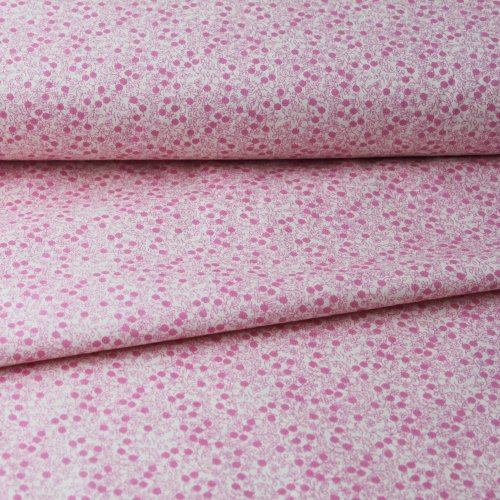 Bavlněná látka Klárka růžová - Šířka materiálu (cm): 145, Vyberte šití a stužku: obšít okraje  a našít stužku 7,5cm