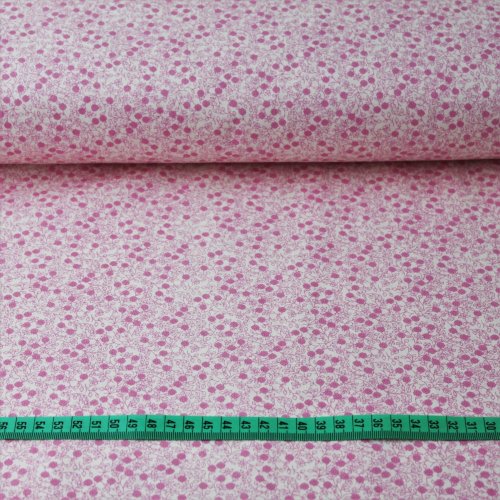 Bavlněná látka Klárka růžová - Šířka materiálu (cm): 145, Vyberte šití a stužku: obšít okraje