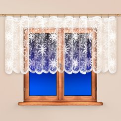 Vánoční záclona Vločka - vitrážová