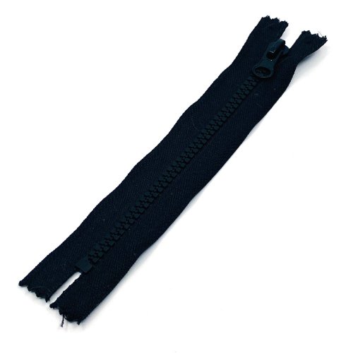 Zip kostěný nedělitelný - černý - Délka zipu: 14 cm