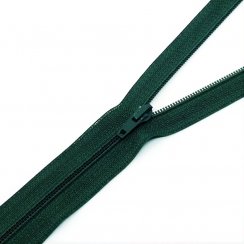 Zip spirálový 3mm nedělitelný 35cm -tm. zelená
