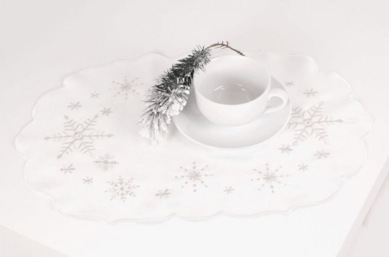 Vánoční ubrus - sněhové vločky 35 cm