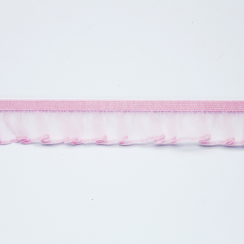 Guma - pruženka prádlová s voálem růžová