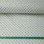 Bavlněná látka bílá - sv. zelený puntík - Šířka materiálu (cm): 145, Vyberte šití a stužku: obšít okraje  a našít stužku 7,5cm