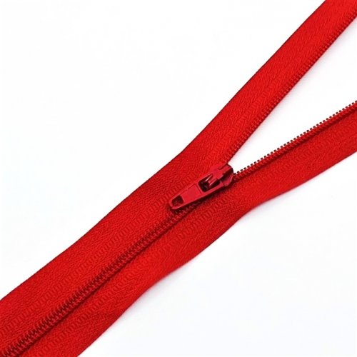 Zip oděvní spirálový 3mm nedělitelný 35cm - červená