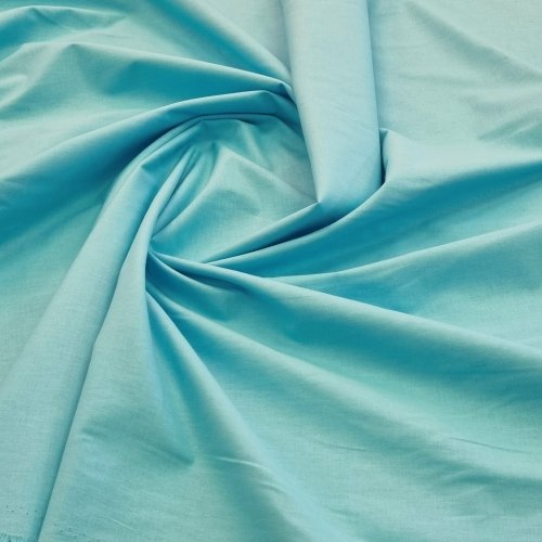 Dekorační látka Bavlna  - tyrkysová - Šířka materiálu (cm): 160, Vyberte šití a stužku: obšít okraje  a našít stužku 2,5cm