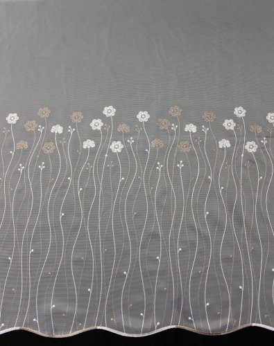 Vyšívaná záclona Julie - Vyber výšku (cm): 250, Vyberte šití a stužku: bez obšití