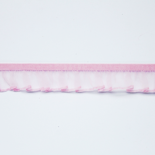 Guma - pruženka prádlová s voálem růžová