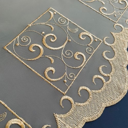 Vyšívaná záclona Trochila - krémová - Vyber rozměr (cm): 75x250 cm
