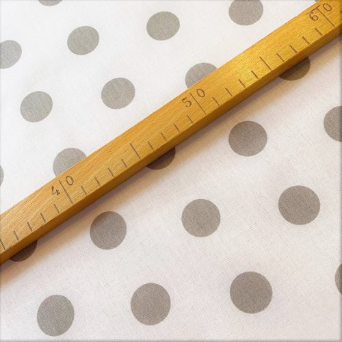 Bavlněná látka bílá - šedý puntík - Šířka materiálu (cm): 160, Vyberte šití a stužku: bez obšití