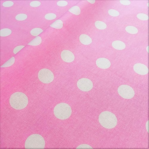Bavlněná látka růžová - bílý puntík - Šířka materiálu (cm): 160, Vyberte šití a stužku: bez obšití