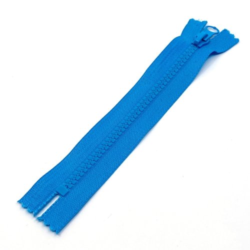 Zip kostěný nedělitelný - sv.modrý - Délka zipu: 14 cm