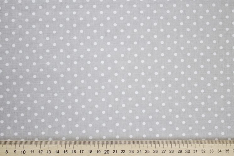Dekorační látka šedá s  puntíky - Šířka materiálu (cm): 140, Vyberte šití a stužku: bez obšití