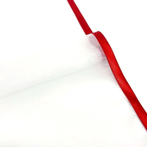 Hotová záclona voál se saténovou stužkou - červená - Vyber rozměr (cm): 40x120  cm