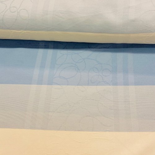 Látka na závěsy Linda - modrá - Šířka materiálu (cm): 150, Vyberte šití a stužku: bez obšití