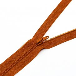 Zip oděvní spirálový 3mm nedělitelný 65cm -  hořčicová