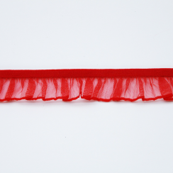 Guma - pruženka prádlová s voálem červená