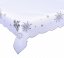 Vánoční ubrus bílý - Sněhová vločka šedá - Vyber rozměr (cm): 120x140cm