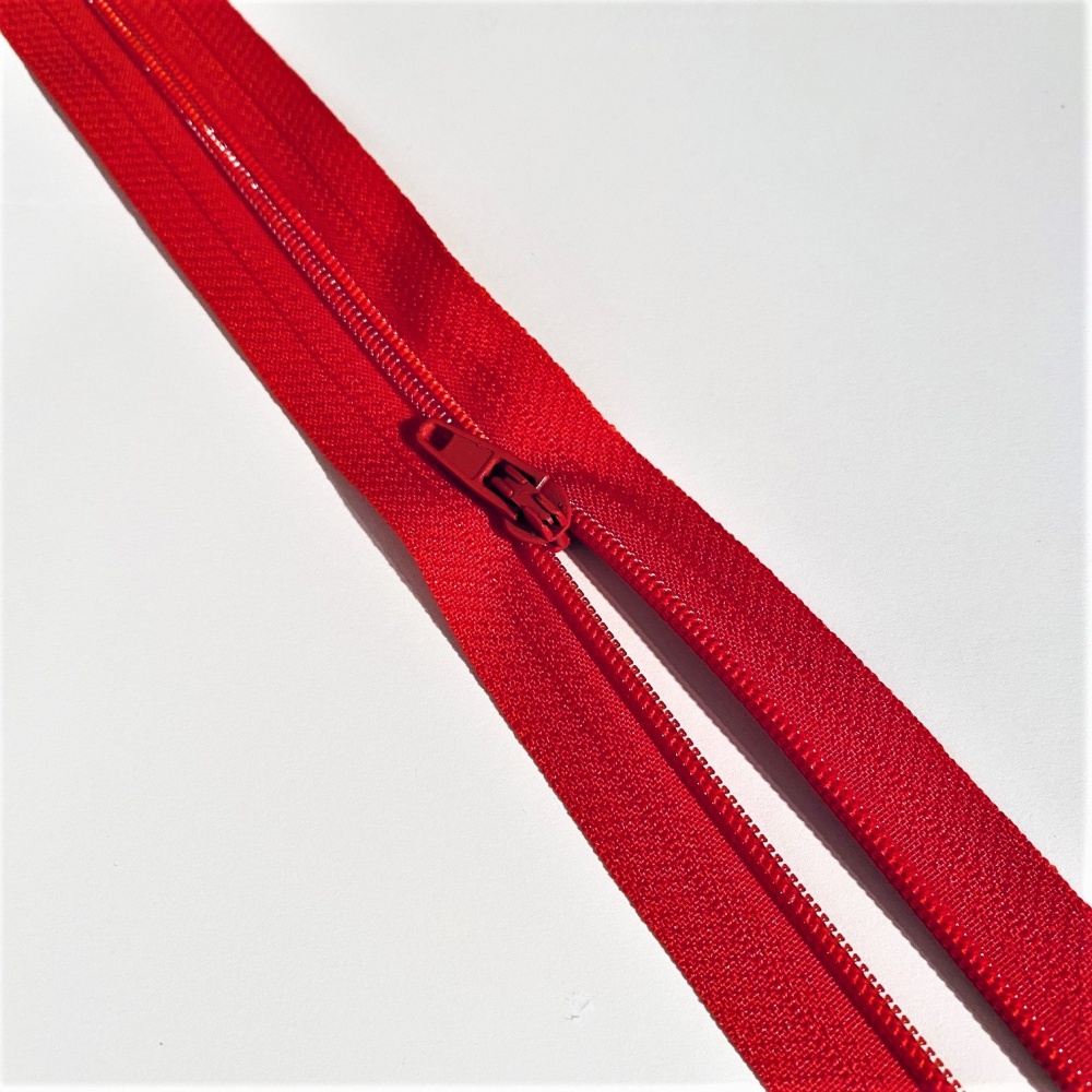 Zip spirálový dělitelný 3 mm - červený 50 cm