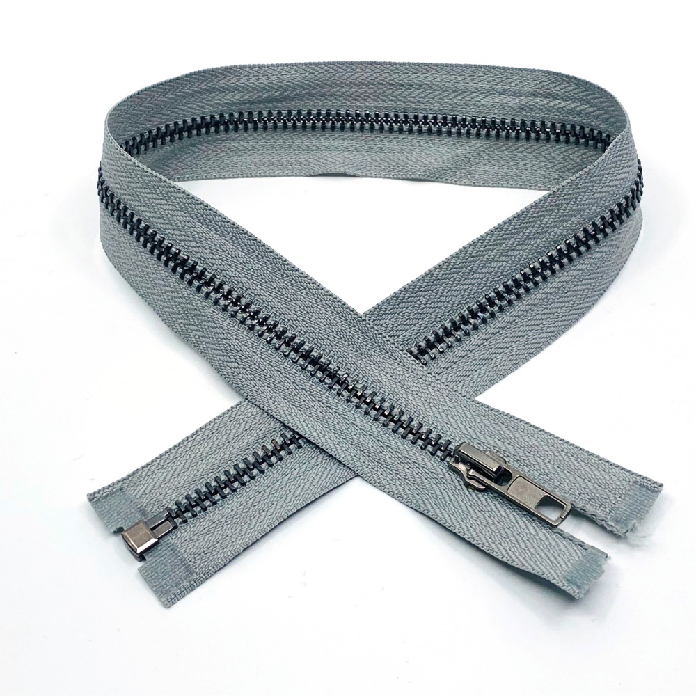 Zip kovový dělitelný - šedý 55 cm